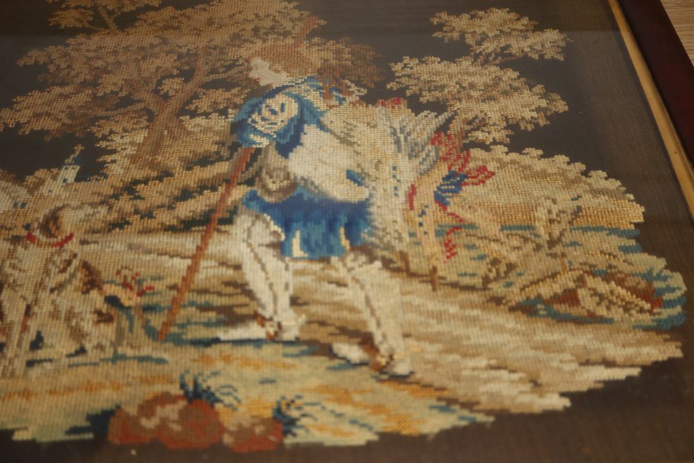 A Berlin needlework and a sampler, 44 x 39.5cm
